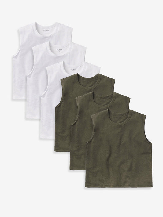Débardeur flammé décontracté, paquet de 6