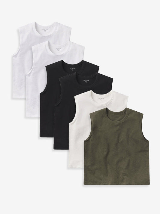 Débardeur flammé décontracté, paquet de 6