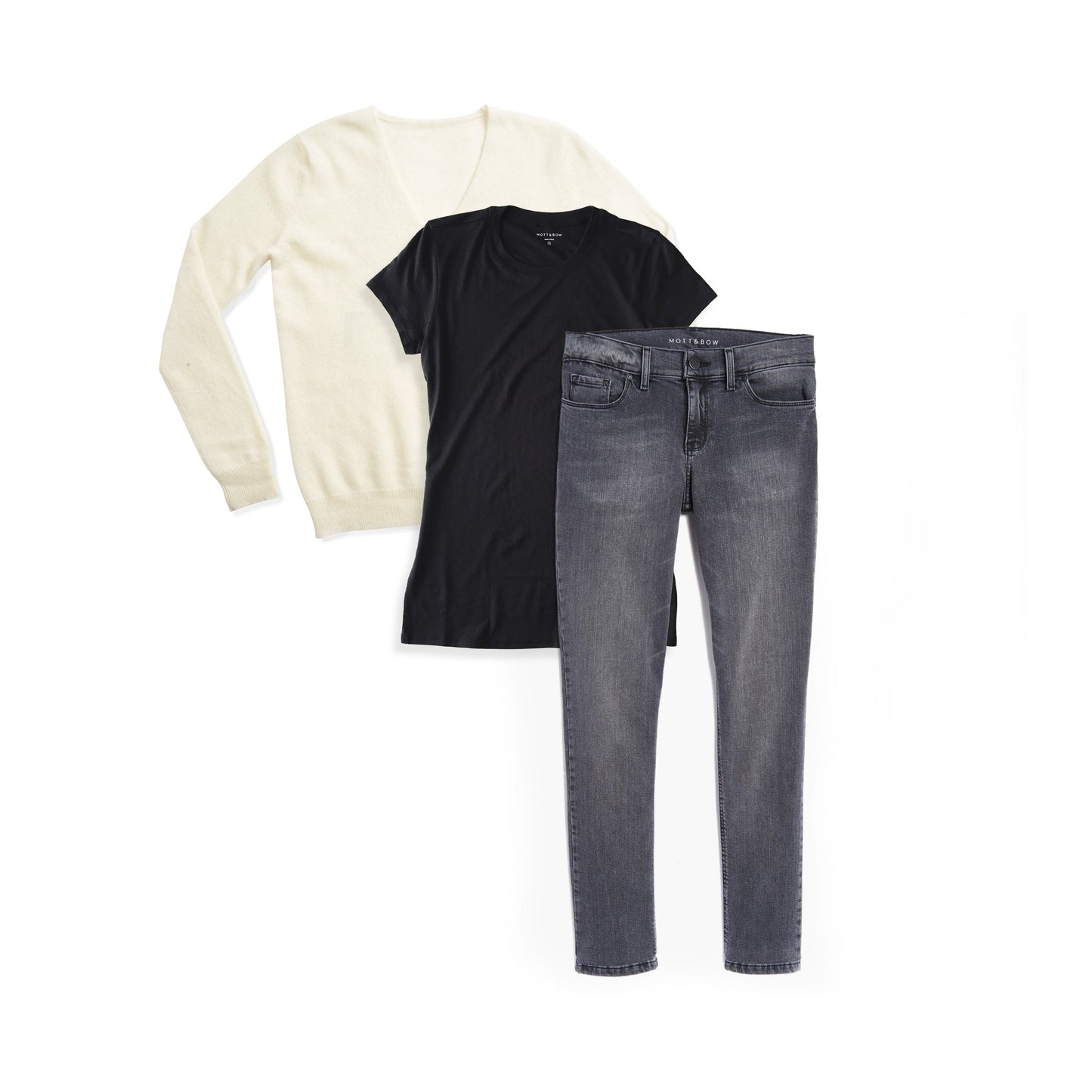Set 06: 1 Marcy tee + 1 cashmere sweater + 1 pair of Jeans
