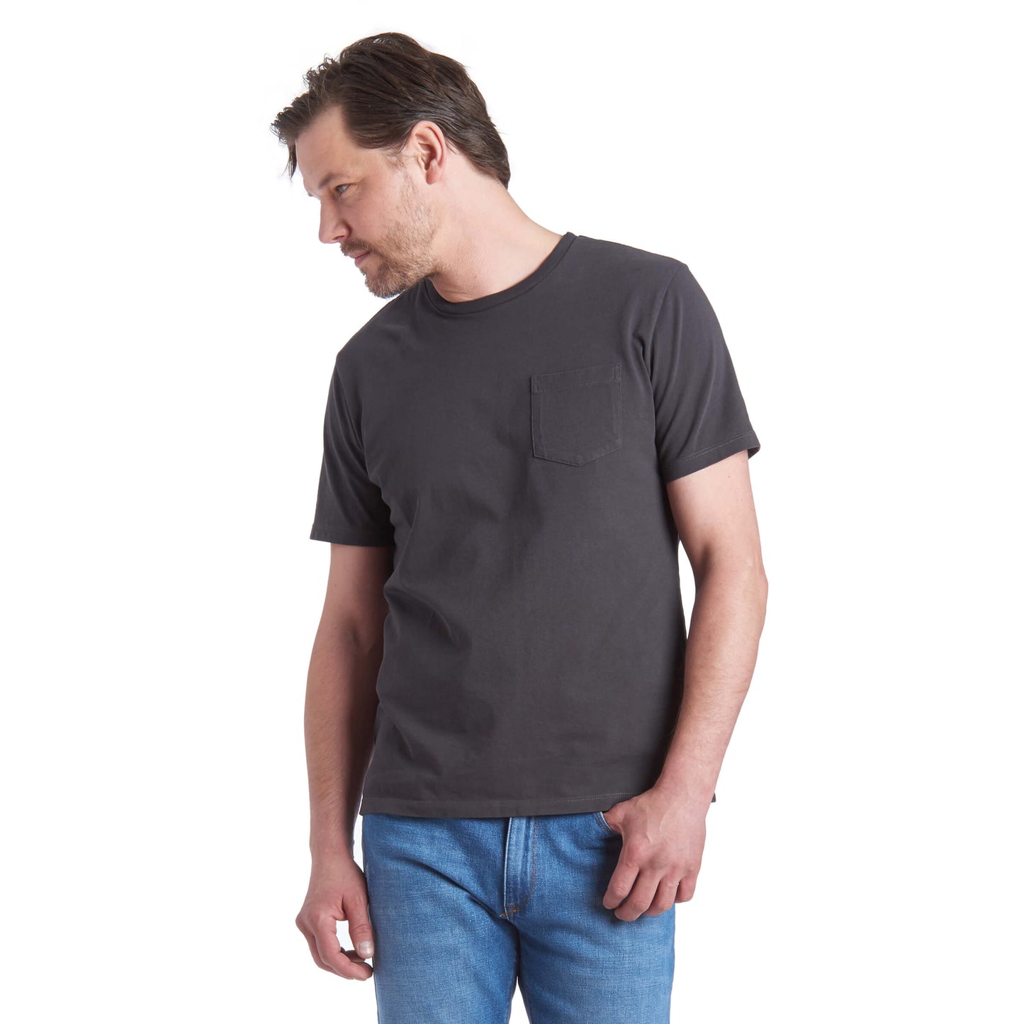 Camiseta con bolsillo de peso medio Amity gris oscuro