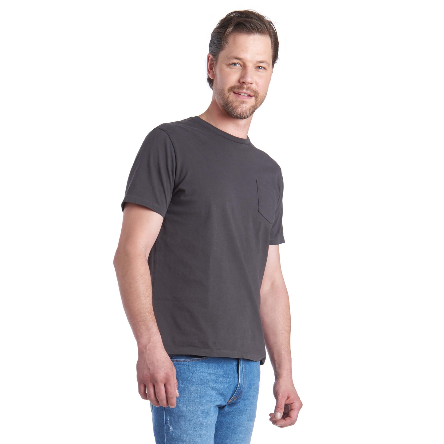 Camiseta con bolsillo de peso medio Amity gris oscuro