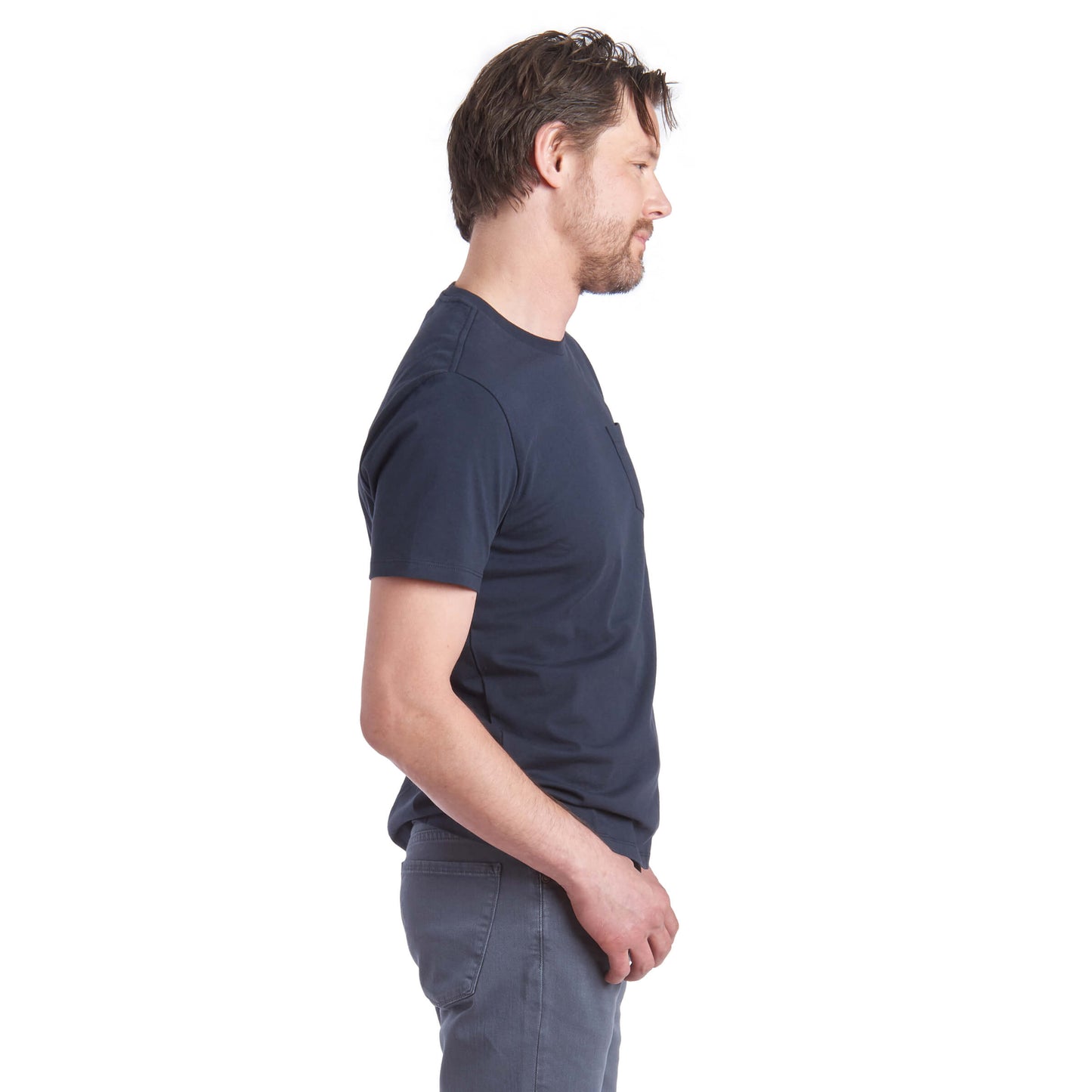 Camiseta con bolsillo de peso medio Amity Navy